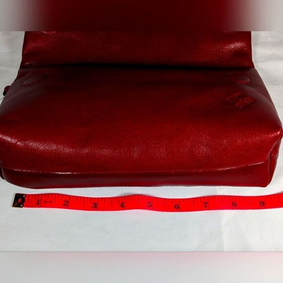 New in Box Patricia Nash Red Floral Tooled Leather Folding Clutch or Wristlet. - Picture 8 of 10